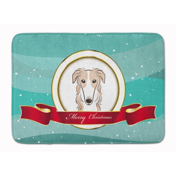 Carolines Treasures Borzoi Merry Christmas Machine Washable Memory Foam Mat BB1538RUG - main